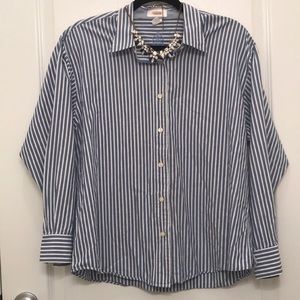 Blue/White Striped Talbots Blouse
